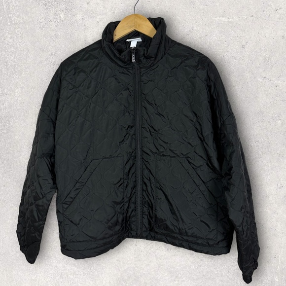 NEW Nordstrom Zella Quilted Bomber Jacket Black Size XL Lightweight Coat Puffer - Picture 4 of 15